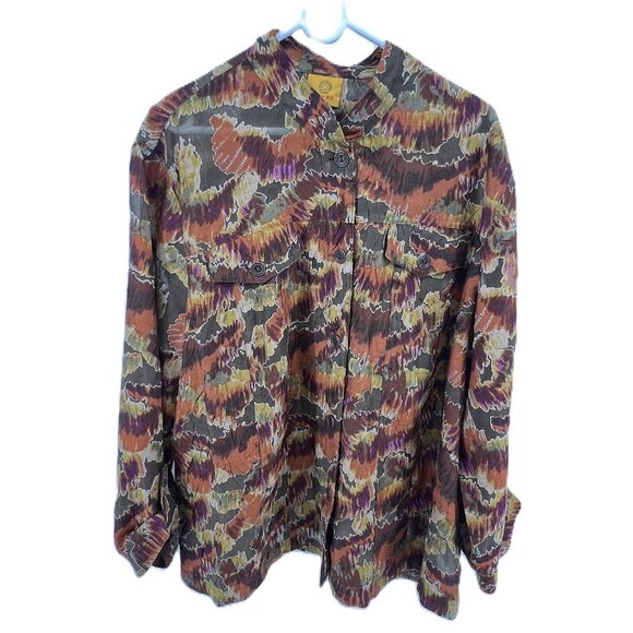 Ruby Rd Woman Plus Size 20W Abstract Print Button-Down Blouse - Picture 2 of 11